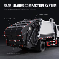 Nouveau camion compacteur de déchets diesel JMC mini 6 m³ sans norme d'émission pour la collecte des ordures