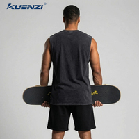 Kuenzi En gros, Débardeur Streetwear pour Hommes, 100% Coton 230GSM, Grammage Lourd, Uni, Effet Délavé Vintage, Personnalisable avec Logo, Prêt à Expédier