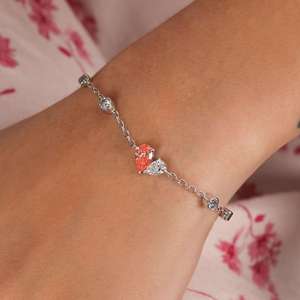 Moissanite Pear Cut Chain Link Bracelet 925 Sterling Silver Plated Unisex Trendy Fashion Jewelry Elegant Gift for <b>Men</b> Women - Product Image 3