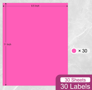 Etiquetas Autoadhesivas Rectangulares de Neón, Papel de 8.5x11 Pulgadas, 30 Hojas, para Uso en Oficina y Hogar - Product Image 1