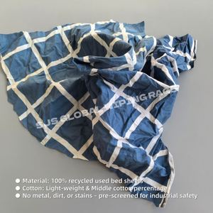 Paquete de trapos industriales multicolor de 20 trapos de algodón de colores estampados, absorbentes y reciclados para limpieza, en 10 kg - Product Image 4