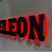 Enseigne lumineuse LED 3D dorée DakeSign Factory OEM, logo personnalisé, étanche IP65, construction en acrylique et métal, pour intérieur et extérieur.