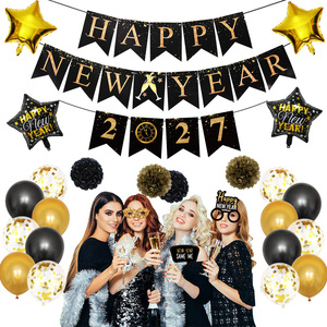 Kit de ballons de fête 2026 avec impression Joyeux Nouvel An, ballons en latex pour les décorations de Noël et du réveillon du Nouvel An - Product Image 3