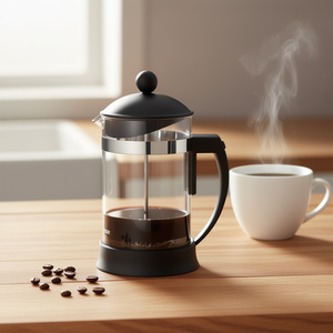 Cafetière à piston Cilio French Press 6 tasses en verre noir avec piston et poignée en métal pour café préparé - Product Image 3