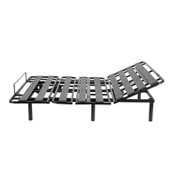 Cadre de lit électrique réglable et pliable avec rangement, sommier à lattes en bois, lit double
