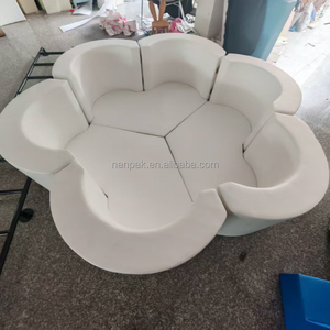 Clásico Parque Infantil de Espuma Blanca para Interiores/Exteriores, Piscina de Bolas Sensorial con Forma de Flor para Niños, con Colchoneta Acolchada, Juego Suave para Fiestas y Eventos - Product Image 2