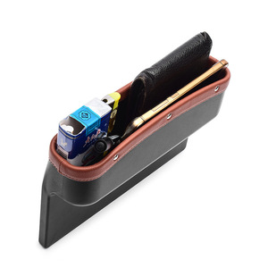Car Seat Gap <b>Storage</b> <b>Box</b> Leather Narrow Design For Car Interior Organization Black <b>Brown</b> Beige - Product Image 1