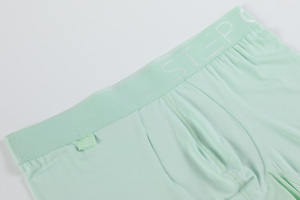 Nouveautés Caleçon allongé vert menthe Sous-vêtements pour hommes en bambou taille moyenne sans couture ajustés - Product Image 5