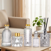Bouteille vide plate en verre cristal transparent de 100 ml de style rétro avec bouchon en liège pour huiles essentielles aromatiques, emballage de parfum d'intérieur, marque Zhengshun
