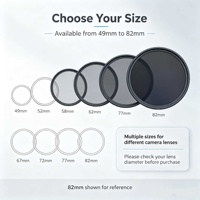 Filtre ND d'usine OEM pour appareil photo, densité neutre ND2/ND4/ND8/ND16/ND32/ND64/ND500/ND1000, 52mm 49-82mm, verre et aluminium