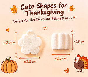 Marshmallow per il Ringraziamento: <span class=keywords><strong>Fiori</strong></span> e Cilindri <span class=keywords><strong>di</strong></span> Marshmallow Morbidi Bianchi per Cioccolata Calda, Dolci e Feste - Product Image 3