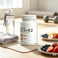 Gélules de Vitamine D3 + K2 avec Huile de Coco Vierge pour le Dropshipping – Complément Alimentaire et Herbal pour la Santé