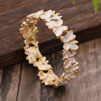 Nouvelle mode de luxe Bracelet en alliage polyvalent pour femmes Style frais peinture à l'huile coloré papillon volant bracelets élastiques