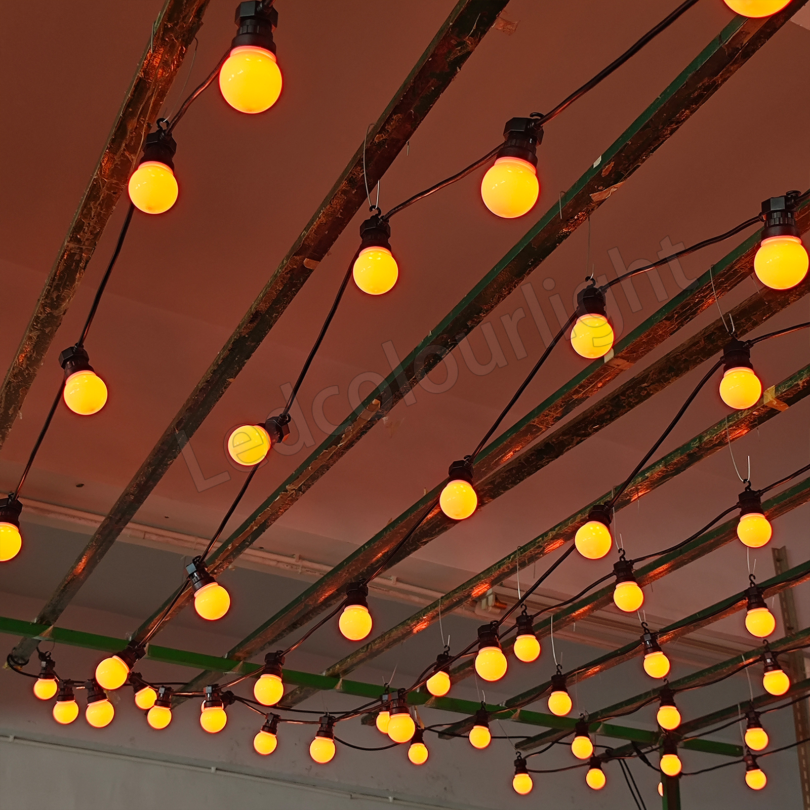 50mm Bulb String Light RGB Pixel LED Bulb Lights Outdoor Hanging Light for Camping Decoration