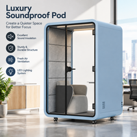 Cabine Acoustique de Confidentialité en Verre pour Bureau, Pod Mobile pour Hôtel, Ventilation, Design Moderne, Éclairage LED, Garantie 3 Ans, Construction en Acier pour Bureaux