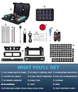 Panneau de commande de <span class=keywords><strong>circuit</strong></span> étanche boîte à fusibles relais 5 niveaux de luminosité impulsion stroboscopique sans fil 12 Gang panneau de commutation 12V RGB - Product Image 6