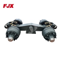 Pièces de remorque robustes JUXIN 100T, suspension Argo Bogie à double ligne et quatre essieux avec poutres d'essieu carrées