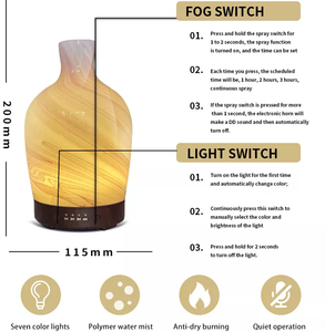 <span class=keywords><strong>Diffuseur</strong></span> d'huiles essentielles électrique ultrasonique en verre 3D avec télécommande, 7 couleurs LED, aromathérapie, humidificateur, usage domestique, 120 ml - Product Image 3