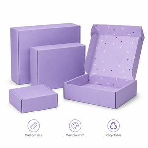 Purple Rectangle Mailer <b>Box</b> With Confetti Pattern Four-Color Printing Recyclable Paperboard <b>Gift</b> Craft Packaging - Product Image 2