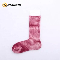 Pas de quantité minimale de commande Logo personnalisé Chaussettes brodées Designer Chaussettes de sport en coton Crew Tie Dye Chaussettes pour hommes