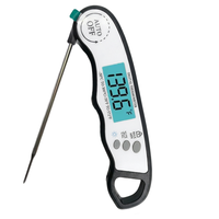 Thermomètre numérique instantané étanche pour viande avec boîtier en plastique, écran LCD, précision de 0,2°C pour barbecue, cuisson et utilisation en cuisine
