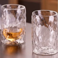 Ensemble de 2/4/6 tasses en verre borosilicate haute résistance, écologiques, résistantes à la chaleur, martelées, 350 ml, pour café, thé, jus