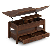 Table basse extensible avec plateau relevable, 2 tiroirs, table à manger moderne en bois massif pour petits appartements, se transforme en bureau, écologique