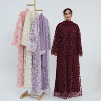 Zifeng OEM Nouvelle Collection Tendance Musulmane Moyen-Orientale Malaisienne Ensemble Trois Pièces Broderie Florale Tridimensionnelle