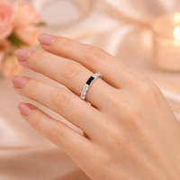 Groothandel sieraden moderne minimalistische 925 sterling zilveren ring met kubieke zirkonia voor jubilea, verjaardagen, Valentijnsdag cadeau