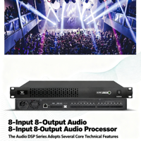 Processeur matriciel audio DSP professionnel 8x8 AEC AFC ANS 48kHz 24bit USB Audio pour système de sonorisation de conférence GLM-808