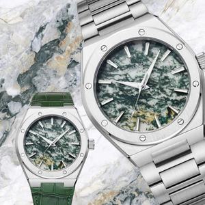 Reloj de Cuarzo de Acero Inoxidable OEM ODM con Logotipo Personalizado, Reloj de Pulsera de Alta Calidad con Esfera de Piedra Natural Especial, Reloj Luminoso para Hombre - Product Image 1