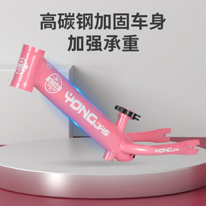 Vélo d'équilibre en alliage d'aluminium YONGJHS 12 pouces sans pédales, multicolores avec roues lumineuses pour garçons et filles de 7 à 12 ans - Product Image 2