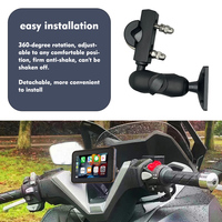 Karadar Moto Carplay Pantalla de 5 pulgadas Apple Android Auto con Wifi BT Lente dual HD 1080P DVR Navegador de motocicleta a prueba de agua