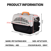 Cage de transport portable en plastique respirant pour animaux de compagnie (chiens et chats) en gros