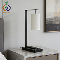 KAWELL Lampes de Chevet et de Bureau Robustes et Durables avec Éclairage Diffus Doux, Prises et Ports USB Intégrés pour Hôtels
