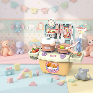 BJQ OEM Venta al por Mayor Juego de Cocina y Comida de Plástico en Miniatura para Niñas, Set de Cocina Infantil con Juego de Agua Corriente - Product Image 3