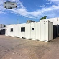 Casa Contenedor Blanca con Puerta y Ventanas, Habitación Contenedor Portátil Prefabricada de Acero para Oficina u Hogar