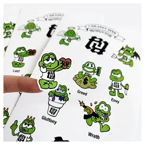 High Quality Decoration Packing Vinyl Label Sticker Kiss Cut Die Cut Sticker Sheet A4 A5 A6 Custom Promotion Sticker Sheet