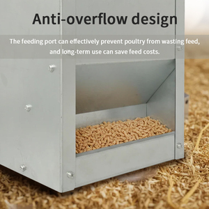 Mangiatoia Automatica per Pollame JH-Mech, Resistente alle Intemperie, 6 Porte di Alimentazione, 30 Libbre, Mangiatoia per Polli in Acciaio Inossidabile - Product Image 2