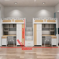 Lit superposé double en métal moderne et durable - Portable, convertible, réglable, pliable, taille standard pour l'école, le dortoir, l'appartement, l'hôtel