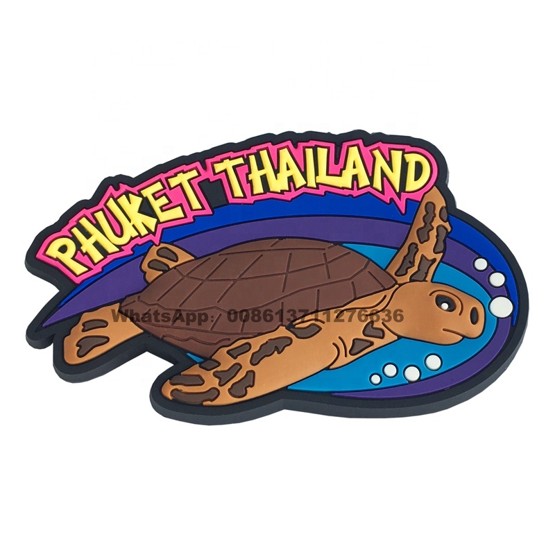 Promotional 3D cartoon sea turtle design Phuket Thailand travel souvenir soft pvc fridge magnet