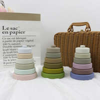 Jouets empilables en Silicone pour enfants, blocs de construction, empilables, arc-en-ciel, écologique, Ce, pour bébés, vente en gros,