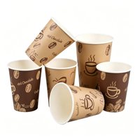 Gobelets en papier personnalisés en usine, 8oz, 10oz, 12oz, 16oz, qualité alimentaire, impression en relief pour boissons chaudes, gobelets à café