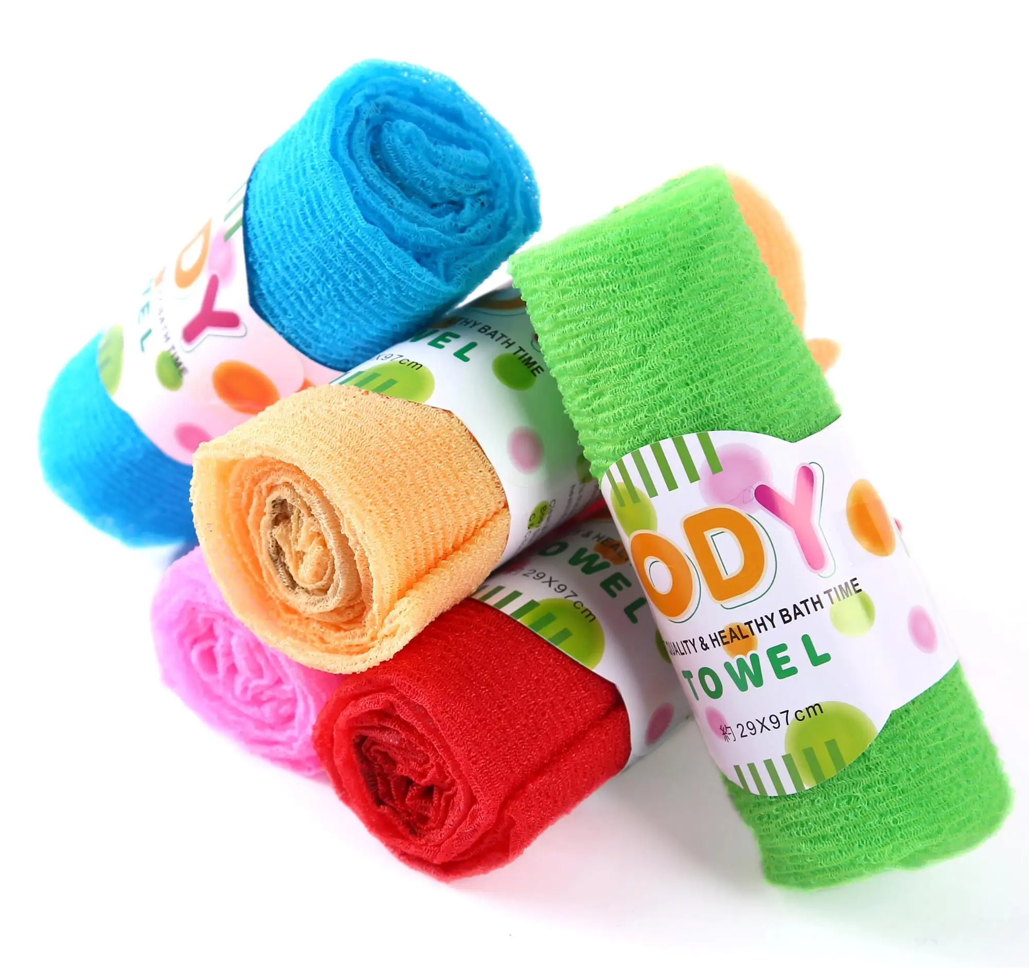 Cheap Promotional Wrap Around Towels Massage Wash Skin Towel Exfoliating Shower Towel