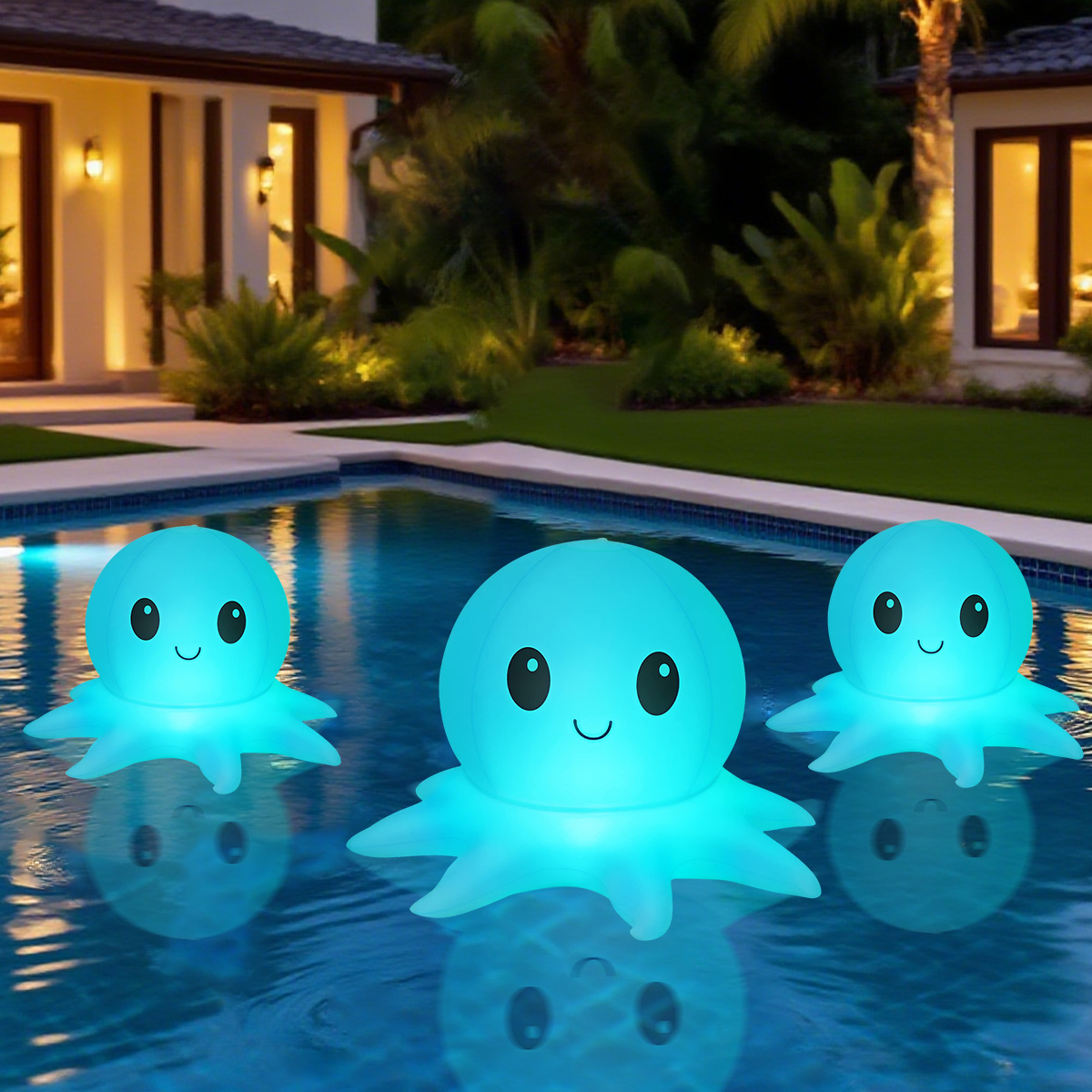 Octopus Solar Pool Light Lighting With Remote Control Landscape Sensor Inflatable Lights Glow Bright Solar Powered Floating Pond