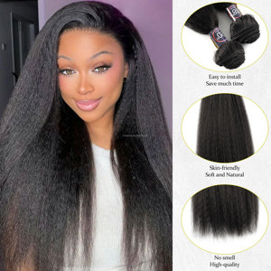 优质纬编发束，纯色发束，一包多用，适合女性，卷直发，4 件装 - Product Image 4