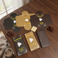 Boîte d'emballage en carton alimentaire pour chocolat, structure à verrouillage par pression, sans adhésif, pour barres de chocolat noir et blanc, design personnalisé