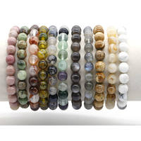 Bracelet élastique unisexe en perles œil de tigre 8 mm, multicolore (marron, vert, bleu), pierres naturelles de guérison, forme boule, tendance, vente en gros