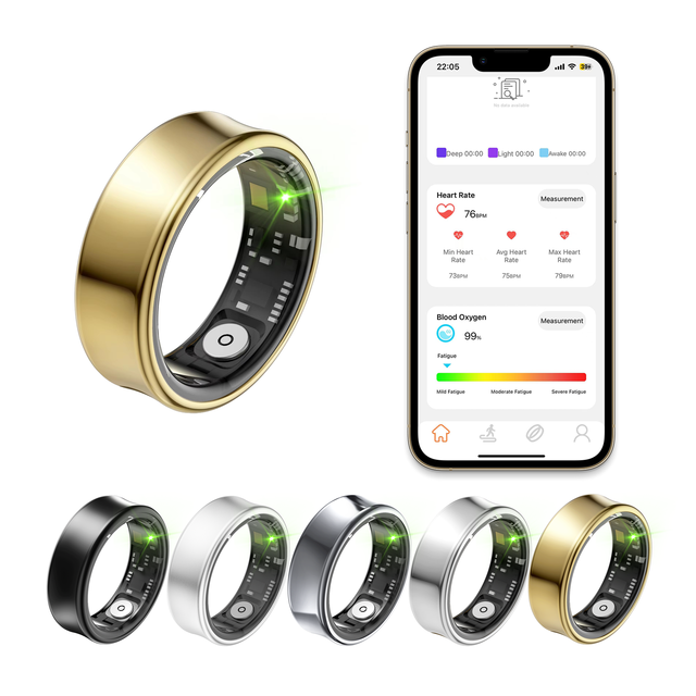 Trend Smart Ring SR05 Fitness Tracker for Men Long Battery Life Heart Rate Blood Oxygen Monitor 5ATM Waterproof for Sports
