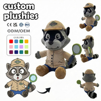 Fabricant de jouets en peluche personnalisés : Lunettes de dessin animé, Personnage d'anime, Ours réaliste, Poulpe en peluche, Marionnettes, Porte-clés en peluche, Vente en gros